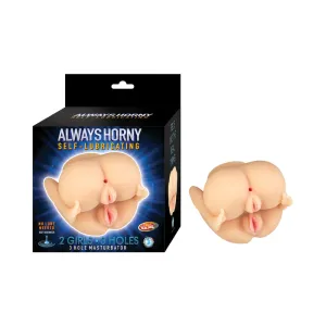 Always Horny Self-Lubricating Masturbator 2 Girls - 3 Holes Beige