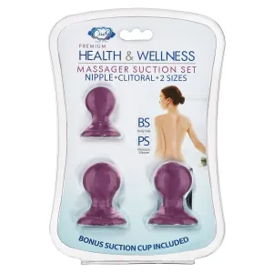 Cloud 9 Health and Wellness Nipple and Clitoral Massager Suction Set - Purple