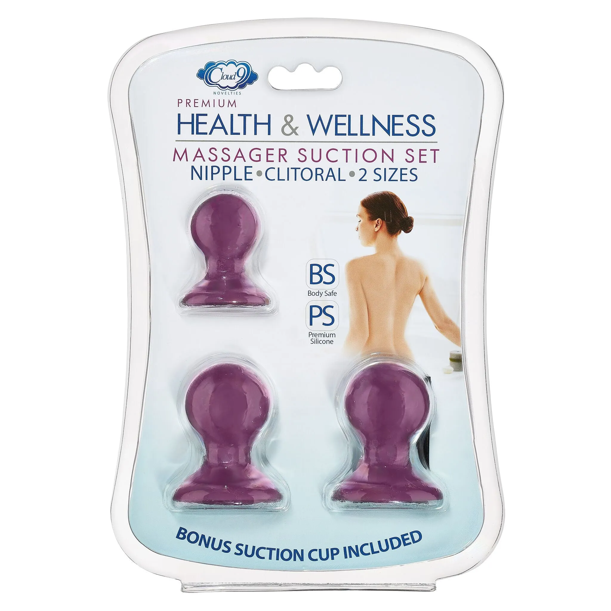 Cloud 9 Health and Wellness Nipple and Clitoral Massager Suction Set - Purple