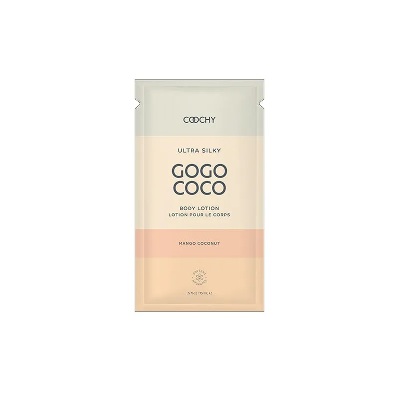 Coochy Ultra Silky Body Lotion Mango Coconut .35 fl. oz./10 ml Foil 24-Piece Bulk Bag