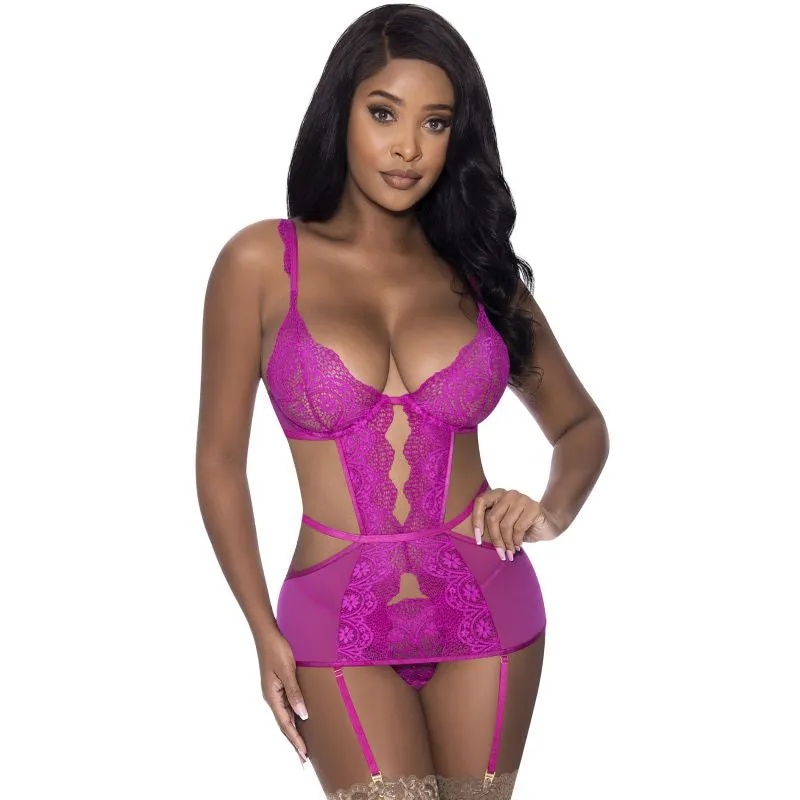 Cutout Dress and G-String Set Sexy Lingerie Negligee S. M. L