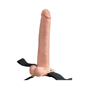 Fetish Fantasy 11in Hollow Rechargeable Strap-on With Balls. Flesh
