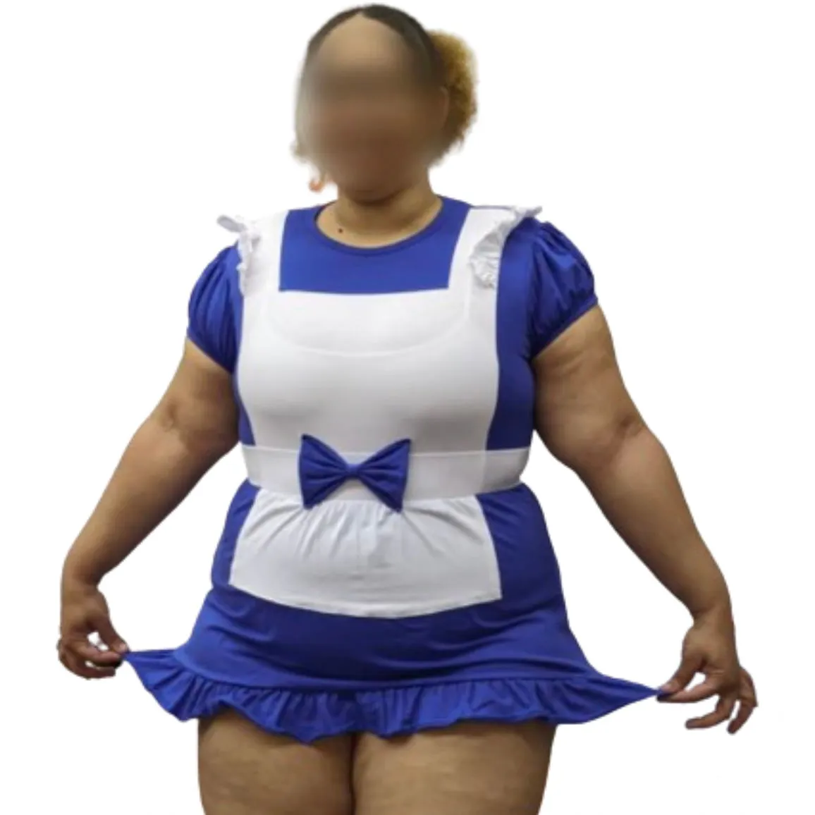 Lil Blue & White Princess Romper Dress