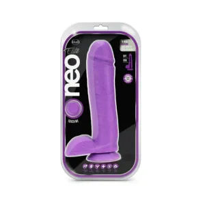 Neo Elite - 10-inch Silicone Dual-density Cock With Balls - Neon Purple
