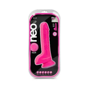 Neo Elite - 9-inch Silicone Dual-density Cock With Balls - Neon Pink