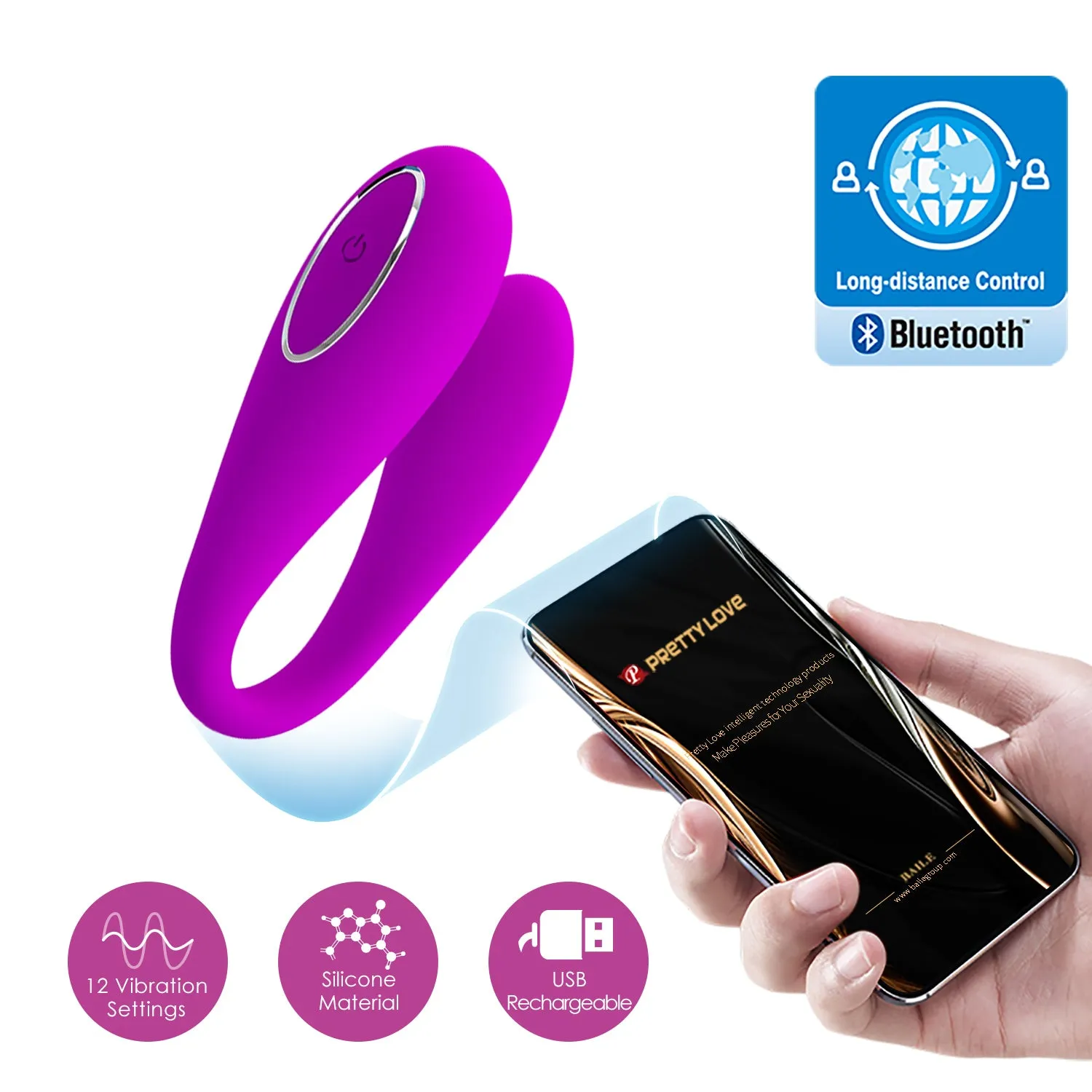 Pretty Love August App Control Couples Vibrator Rechargeable